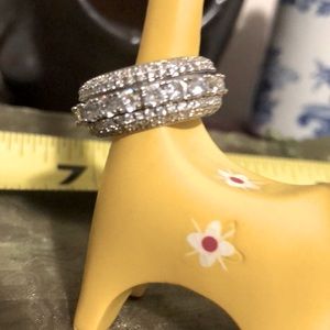 Silver color CZ ETERNITY band ring